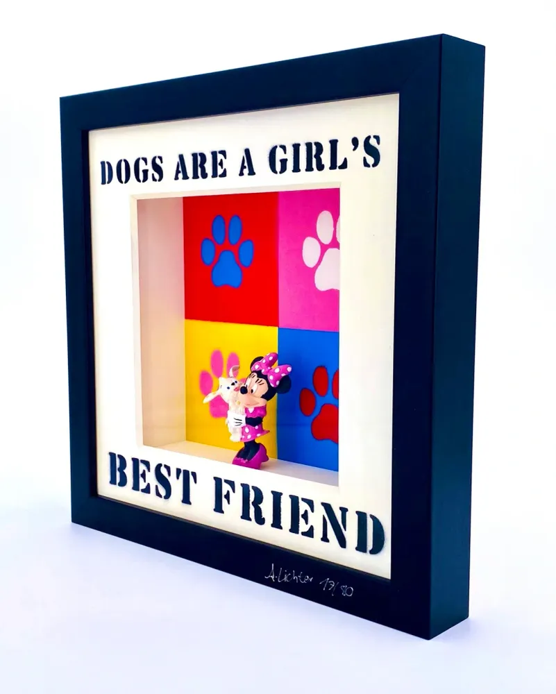 Andreas Lichter Les chiens sont les meilleurs amis des filles colorés