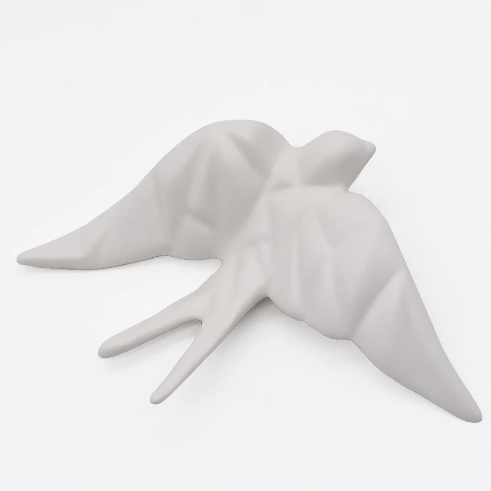 Hirondelle stylisée en céramique - Blanc mat ANRO