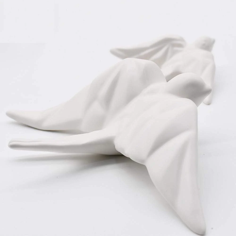 Hirondelle stylisée en céramique - Blanc mat ANRO