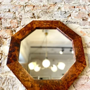 Miroir octogonal en loupe de noyer – 35,5 cm Antigua Cabaña