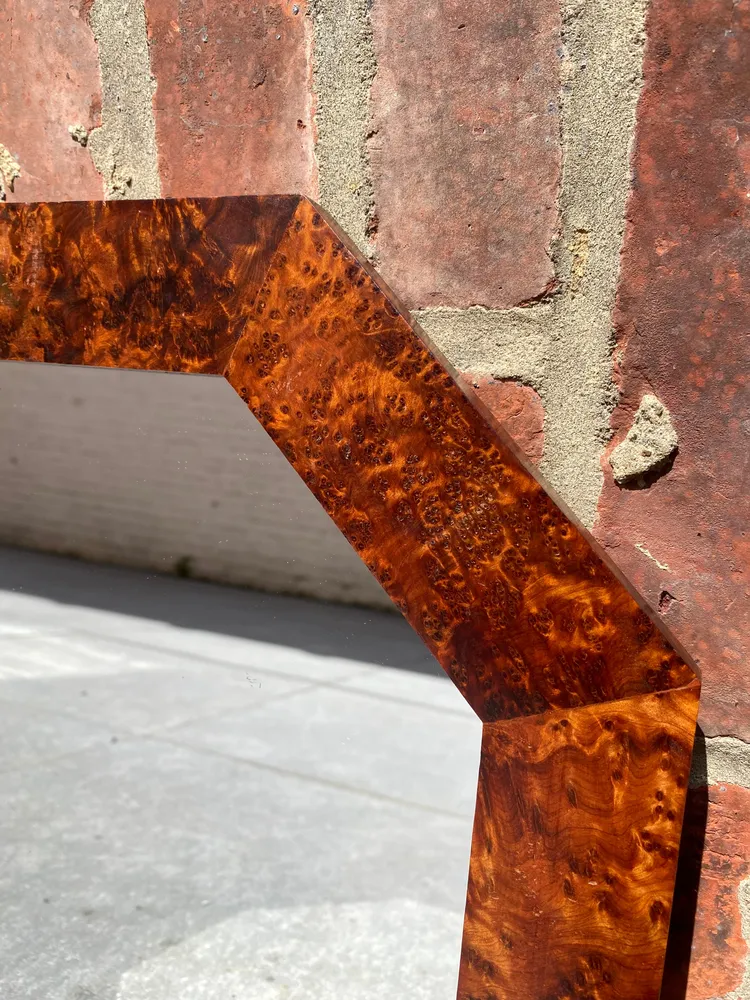 Miroir octogonal en loupe de noyer – 35,5 cm Antigua Cabaña