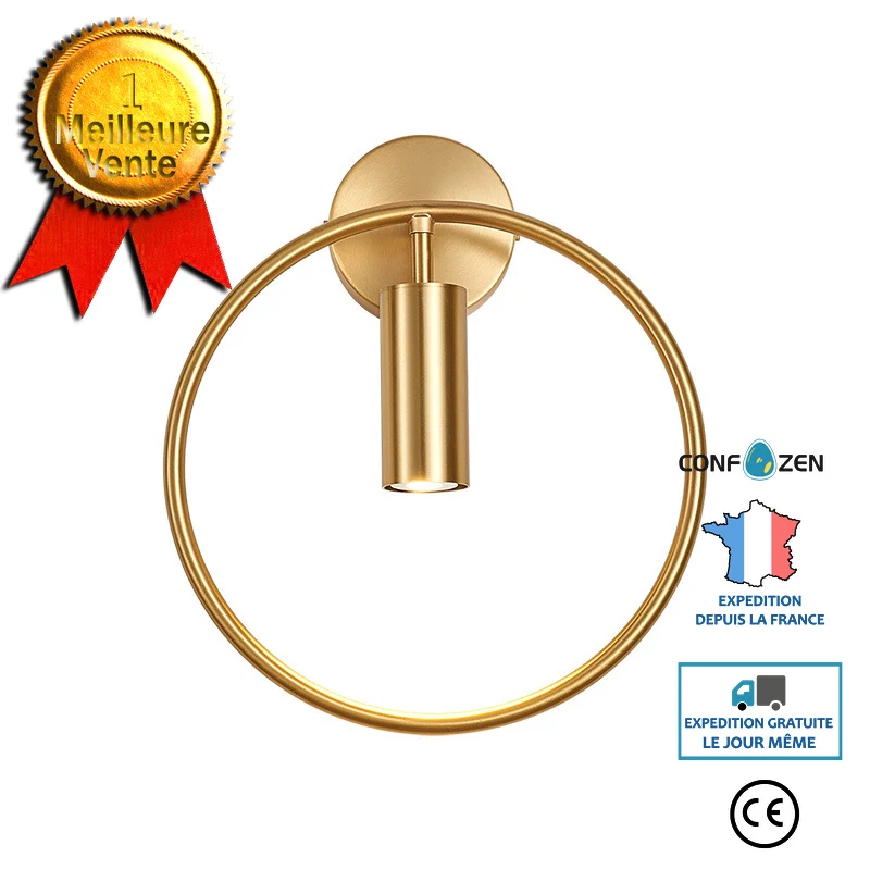 Applique tout en bronze Style nordique Style minimaliste créateur espagnol Tête de lit de chambre Balcon de l'allée