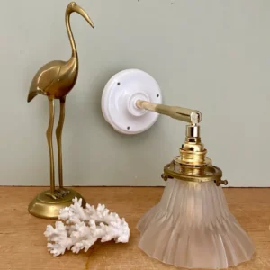 Applique tulipe vintage art déco en verre dépoli