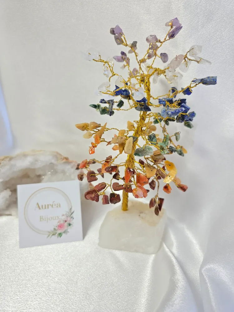Arbre de vie 7 chakras en pierres naturelles