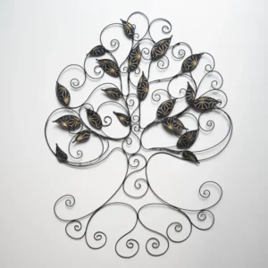 Arbre de vie métal mural en fil de fer recuit, décor de mur en métal, décoration murale, phrase fil de fer, art mural, scu...
