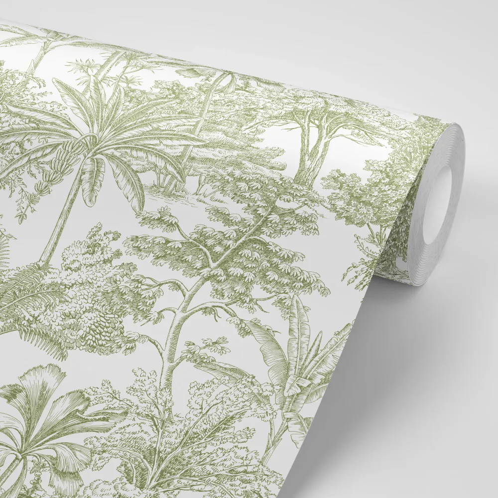 Arbres de la jungle vert clair 135x300