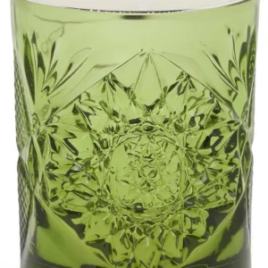 Argenesi Bougie vintage en verre 9cm h.10cm vert 0.03058
