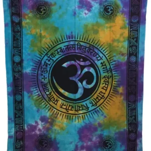 Déco Murale –Tapisserie de Coton Rectangulaire –Om Gayatri Arômes & Évasions