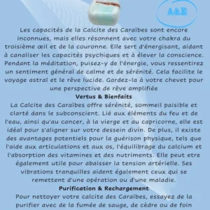 Fiches Descriptives -Pierres Précieuses & Cristaux -Calcite des Caraïbes Arômes & Évasions