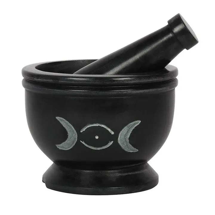 Mortier & Pilon -Stéatite -Triple Lune Noir -3.5'' Arômes & Évasions