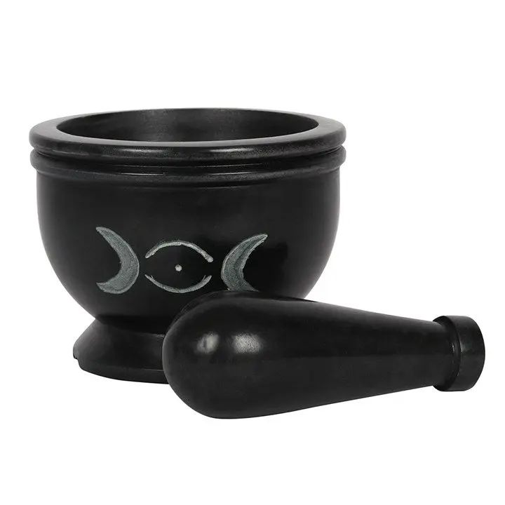 Mortier & Pilon -Stéatite -Triple Lune Noir -3.5'' Arômes & Évasions