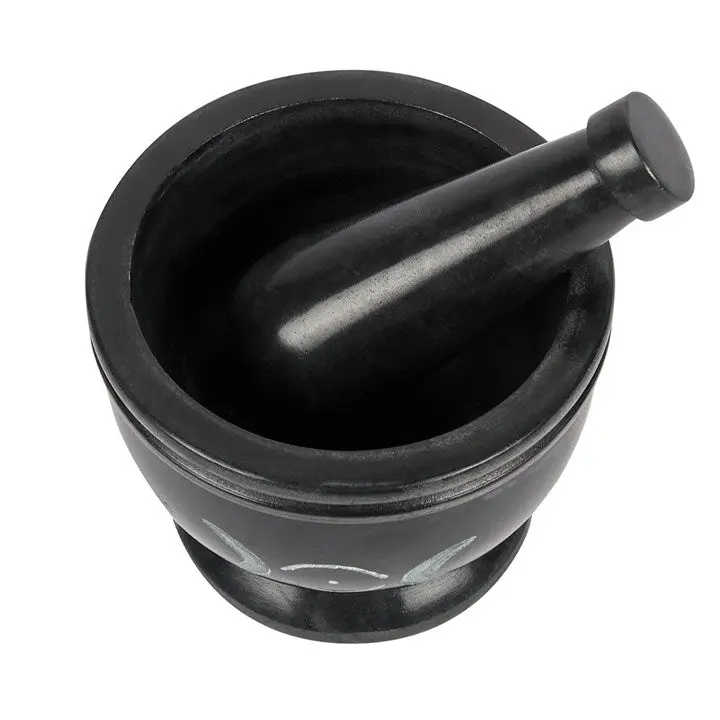 Mortier & Pilon -Stéatite -Triple Lune Noir -3.5'' Arômes & Évasions