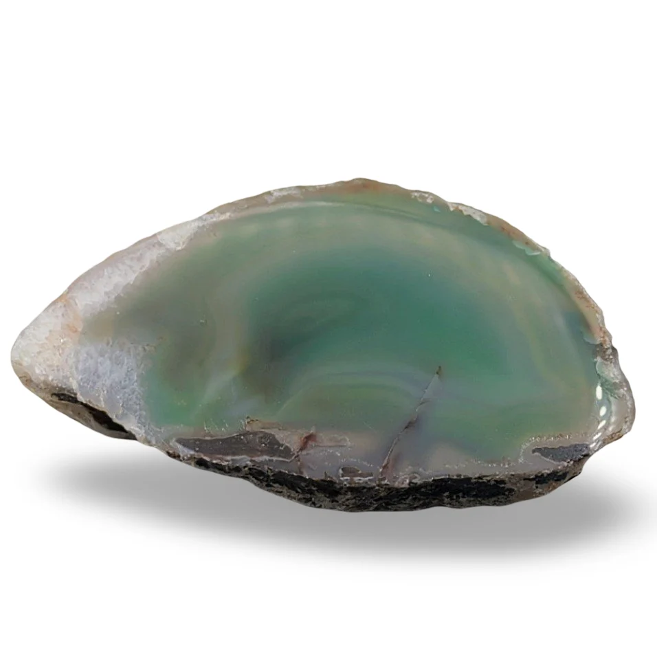 Pierre - Tranche d'Agate Verte - Spécimen de 254g Arômes & Évasions