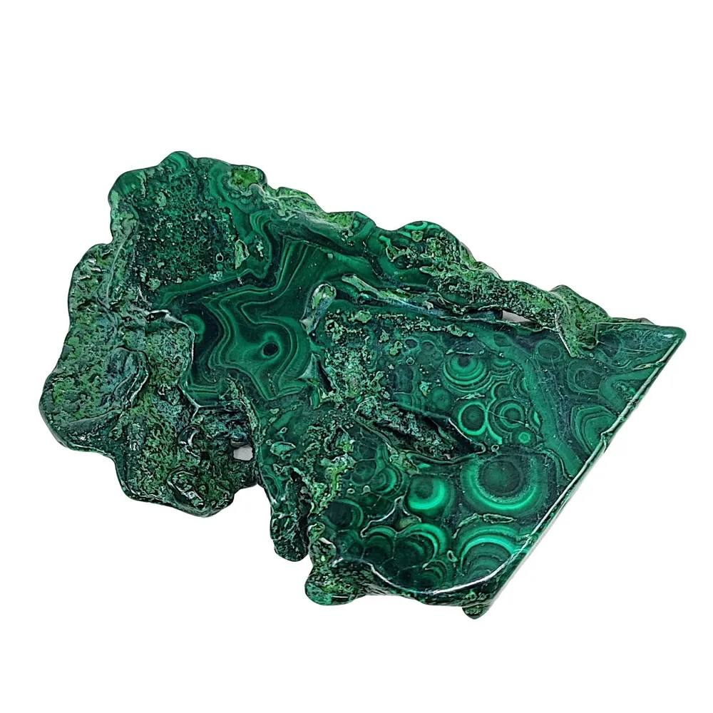 Pierre -Tranches de Malachite -Polie -80g à 100g Arômes & Évasions