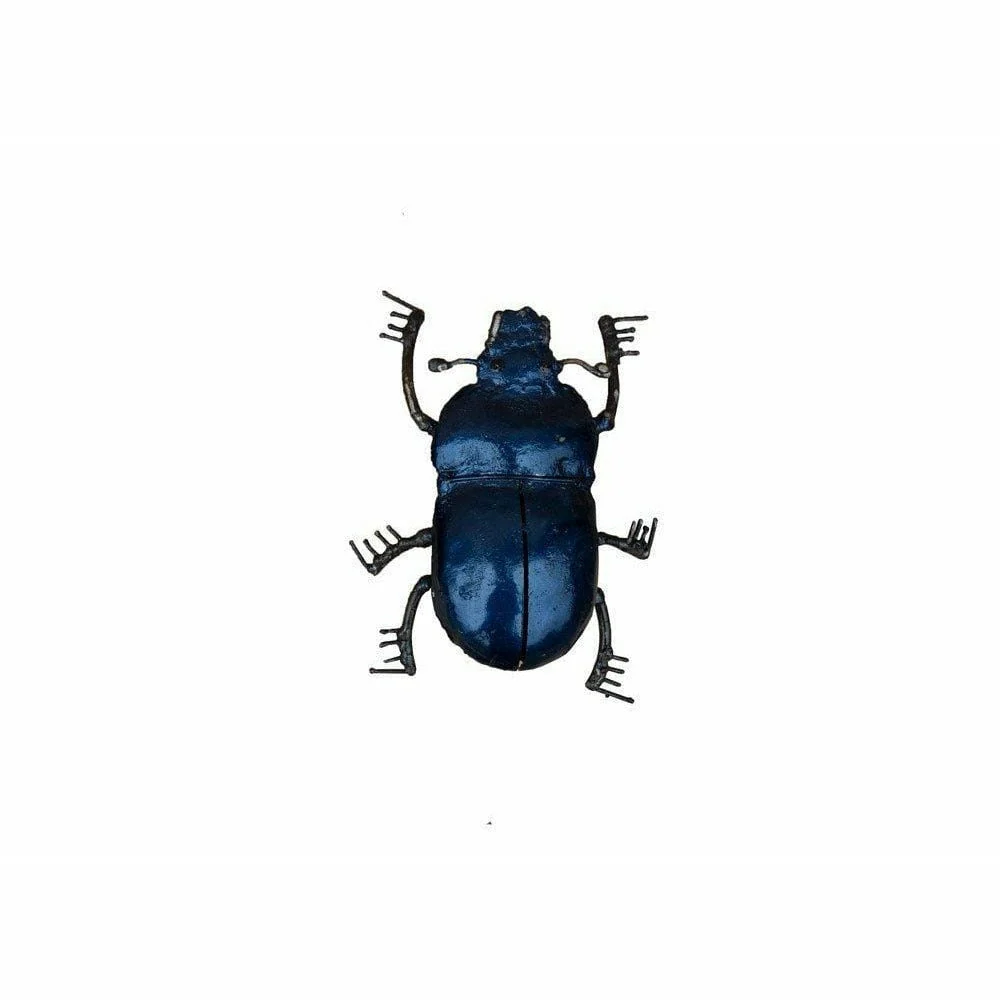 Scarabée bleu PM - Insecte décoratif en métal recyclé Arrosoir & Persil