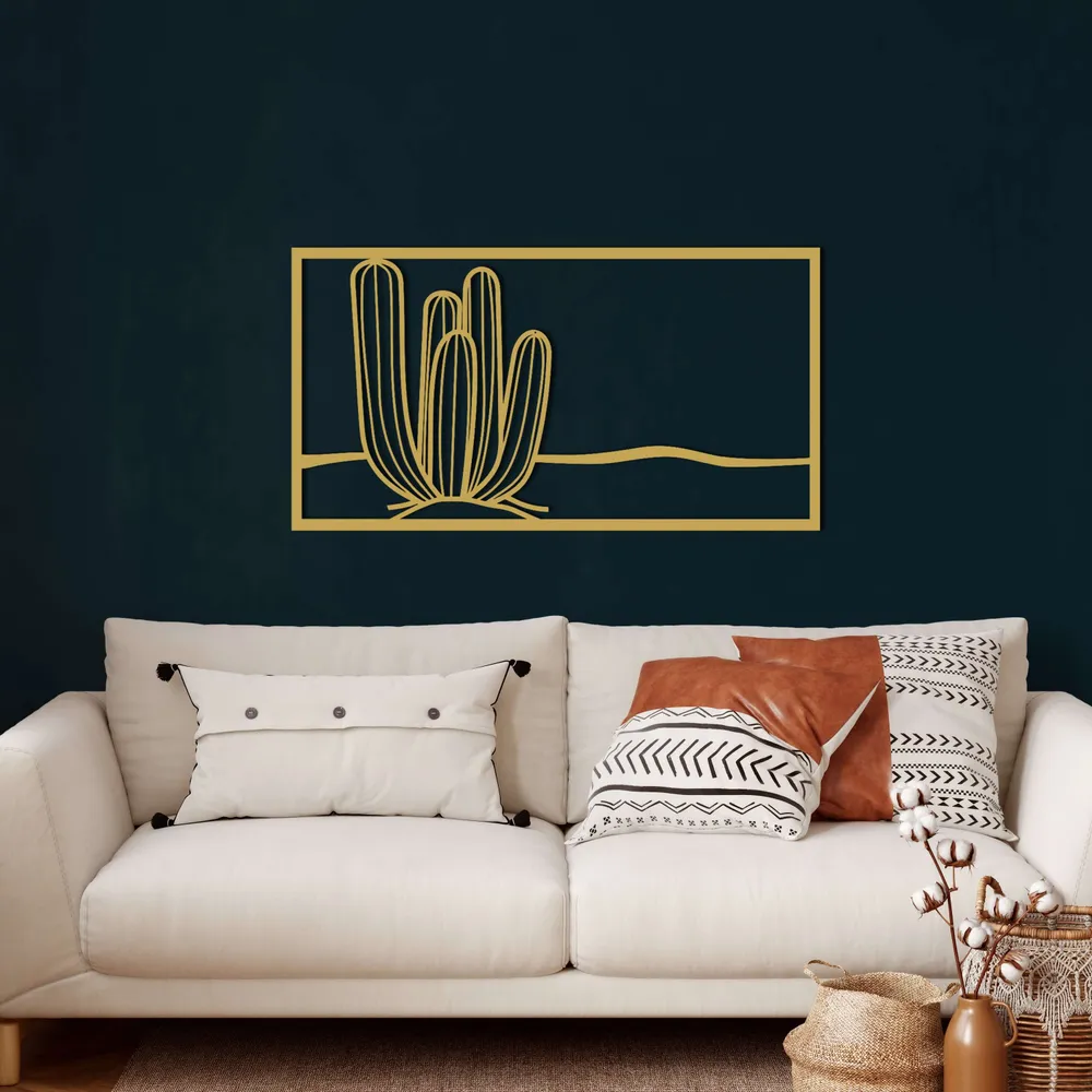 Art mural en métal cactus