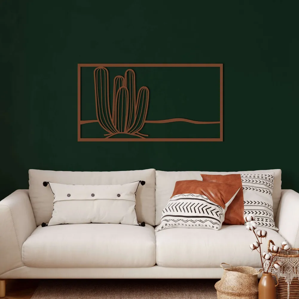 Art mural en métal cactus