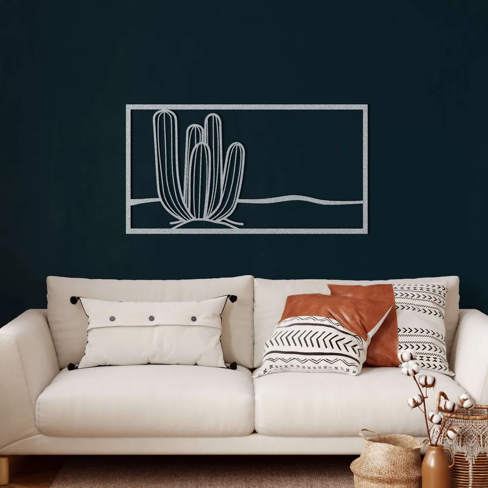 Art mural en métal cactus