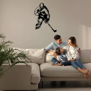 Art mural en métal de hockey sur glace 46x60cm
