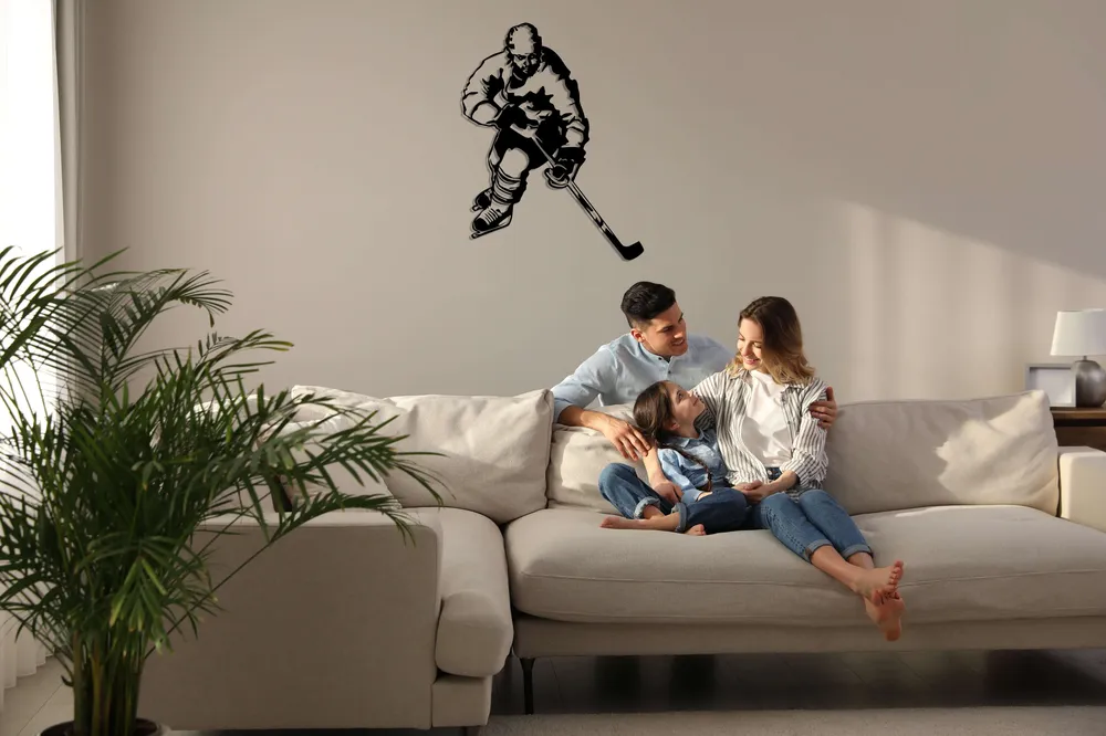 Art mural en métal de hockey sur glace 46x60cm