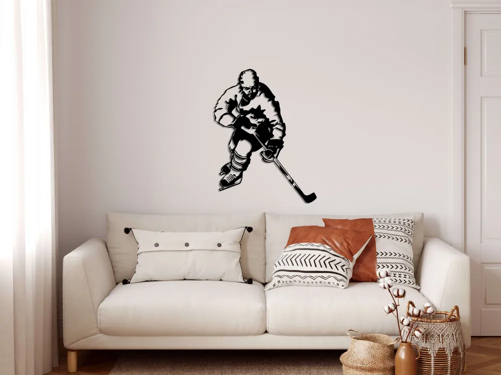 Art mural en métal de hockey sur glace 46x60cm