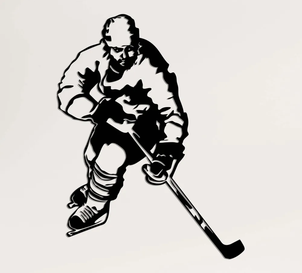 Art mural en métal de hockey sur glace 46x60cm