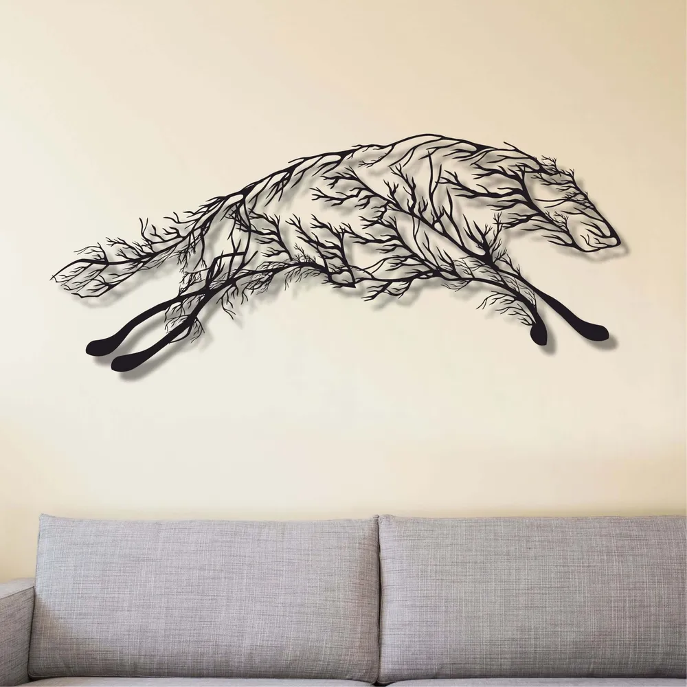 Art Mural Métallique Chien Borzoi