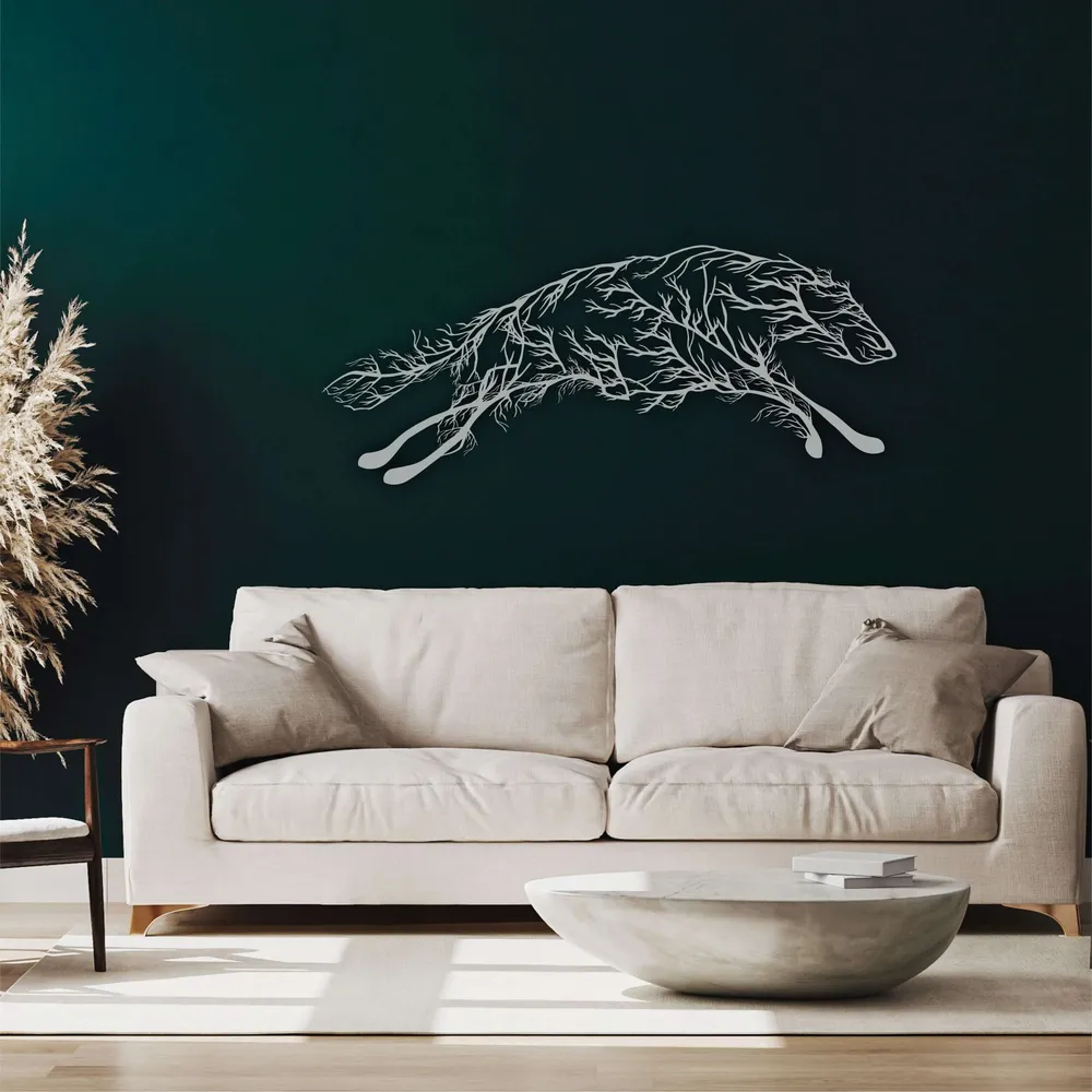 Art Mural Métallique Chien Borzoi