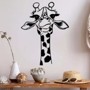 Art Mural Métallique Girafe