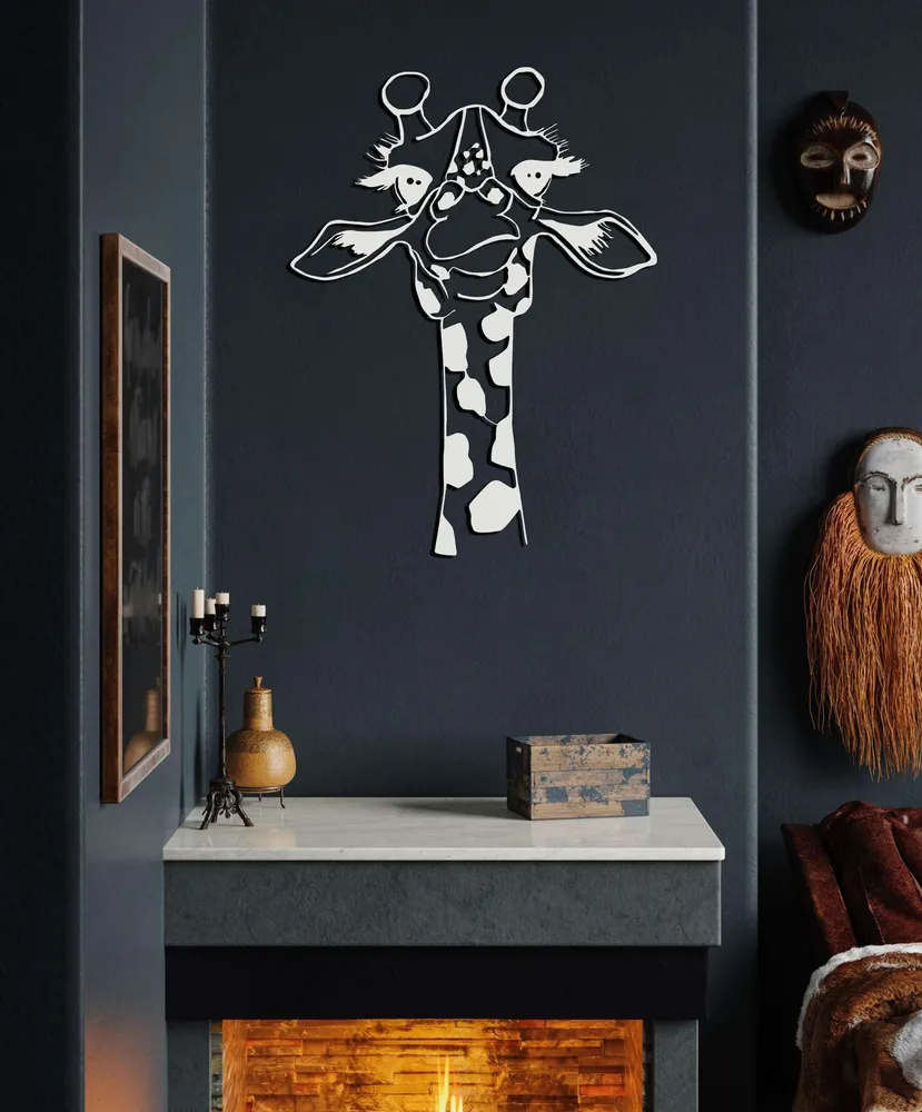 Art Mural Métallique Girafe