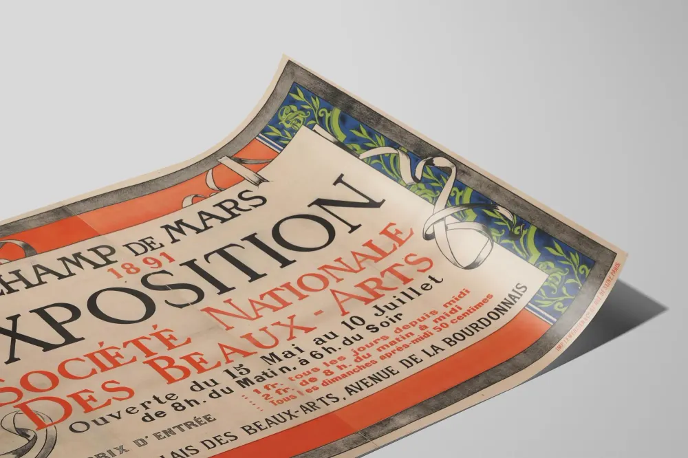 Affiche ancienne Exposition Société Nationale des Beaux-Arts Champ de Mars 1891 Artem Legrand