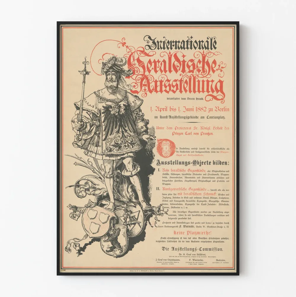 Affiche ancienne Internationale Heraldische Ausstellung Berlin 1882 Artem Legrand