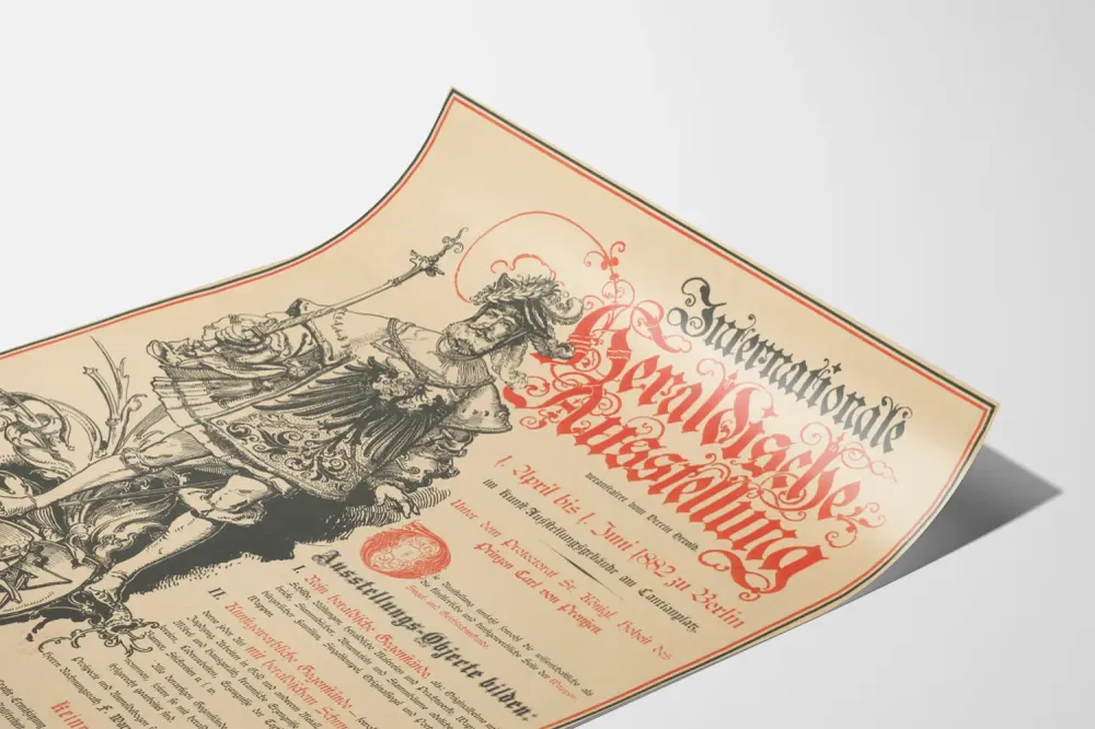 Affiche ancienne Internationale Heraldische Ausstellung Berlin 1882 Artem Legrand