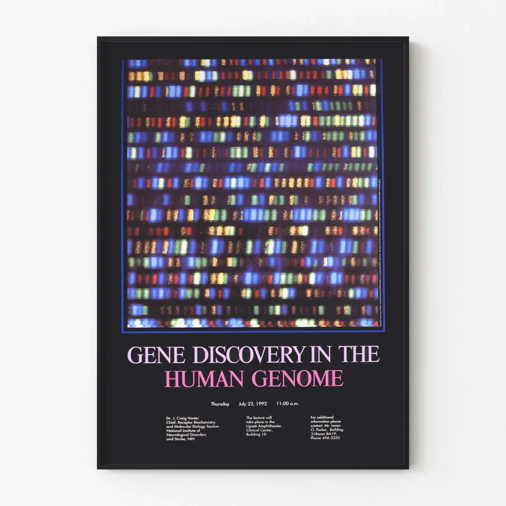 Affiche Artistique Découverte des Gènes dans le Génome Humain Artem Legrand