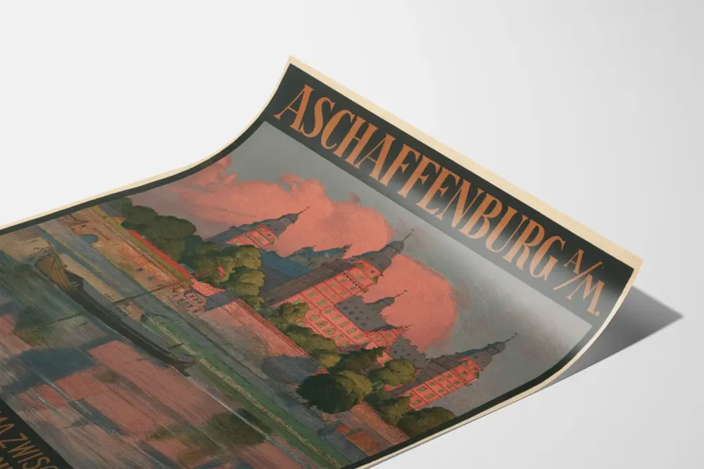 Affiche Aschaffenburg am Main Château et Rivière Artem Legrand