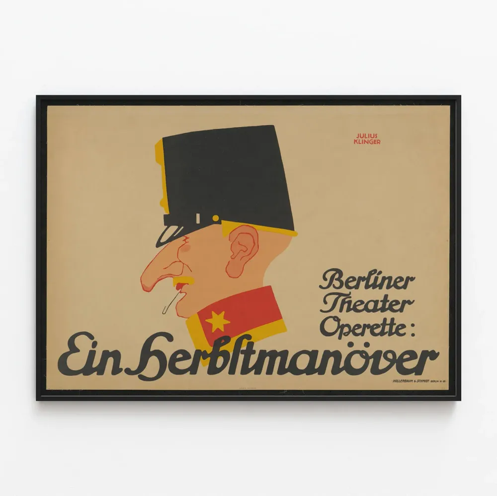 Affiche Berliner Theater Operette Ein Herbstmanöver de Julius Klinger Artem Legrand
