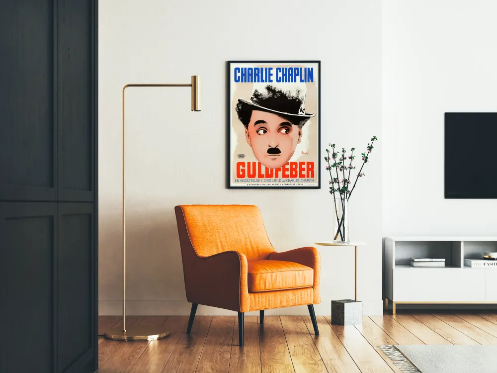 Affiche Charlie Chaplin - Guldfieber vintage décoration murale Artem Legrand