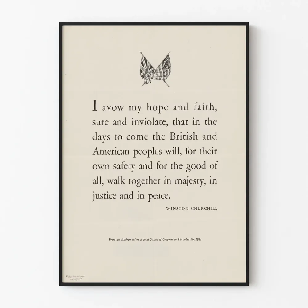 Affiche Citation de Winston Churchill sur l'Union Anglo-Américaine Artem Legrand