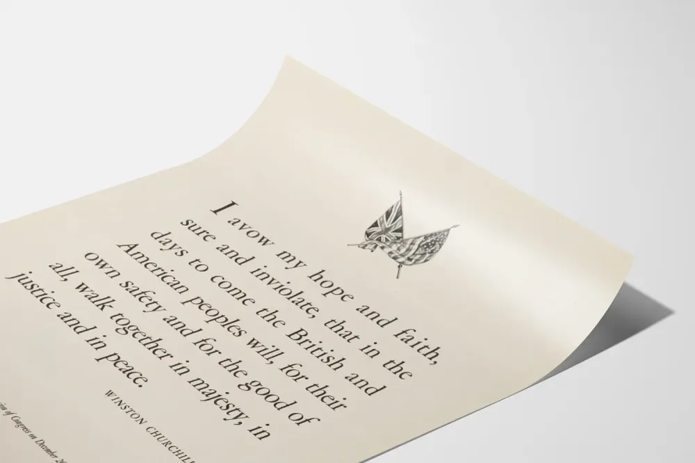 Affiche Citation de Winston Churchill sur l'Union Anglo-Américaine Artem Legrand