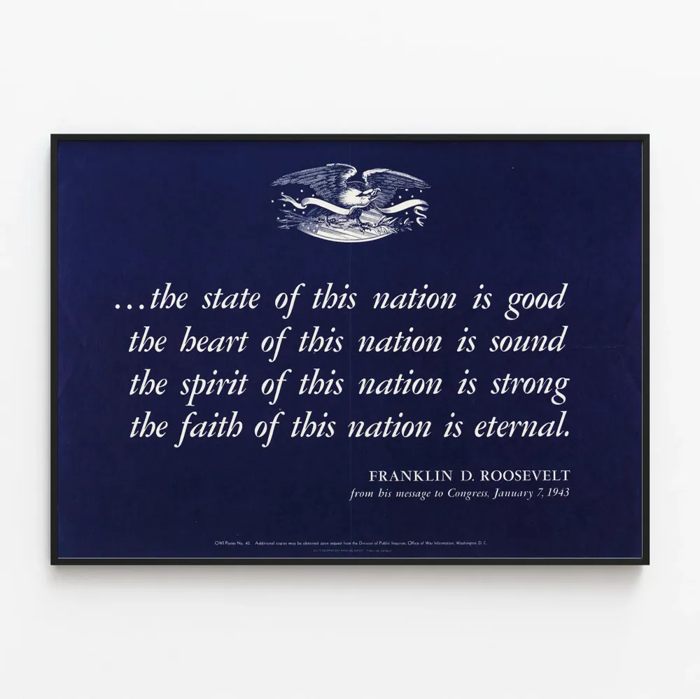 Affiche Citations Patriotiques Franklin D. Roosevelt Artem Legrand
