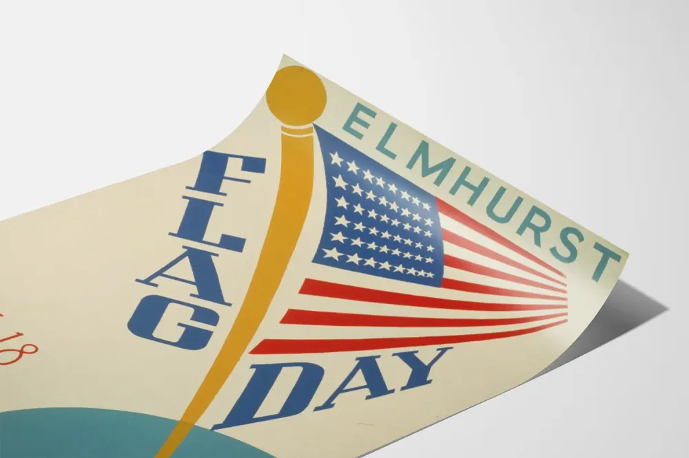 Affiche Célébration Flag Day Elmhurst 1939 - Décoration Murale Rétro Américain Artem Legrand