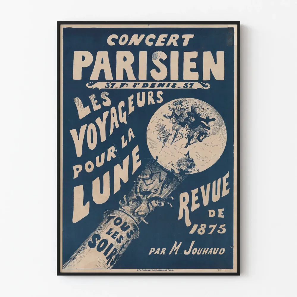 Affiche Concert Parisien Les Voyageurs pour la Lune - Décoration Murale Vintage Artem Legrand