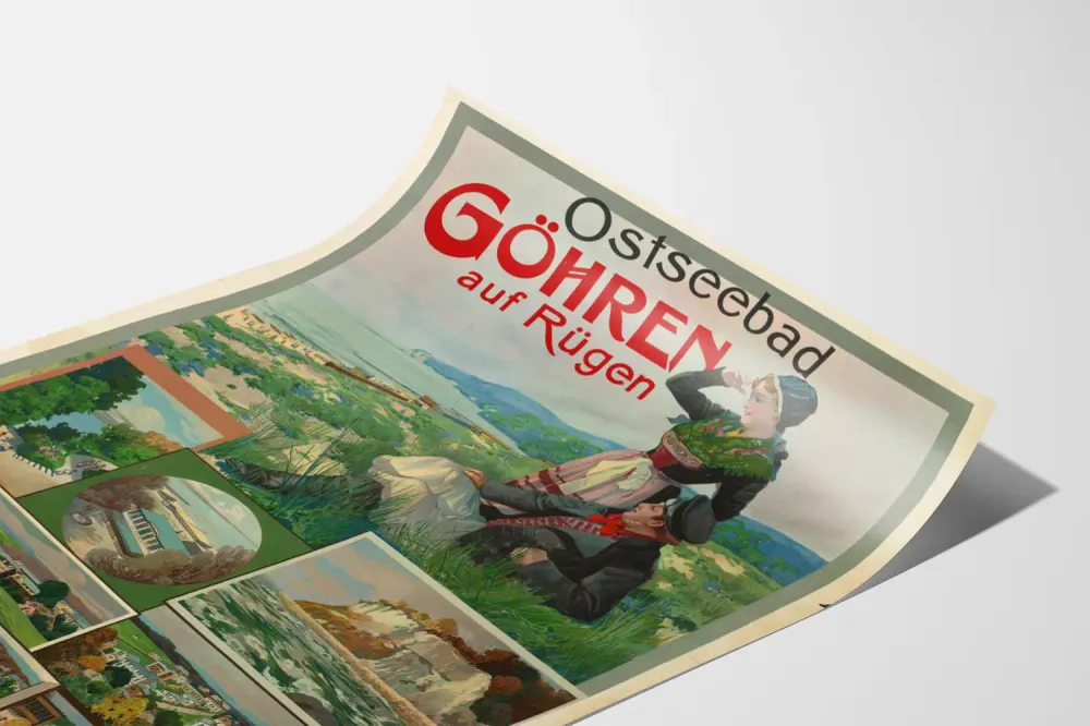 Affiche déco vintage Ostseebad Göhren sur Rügen Artem Legrand