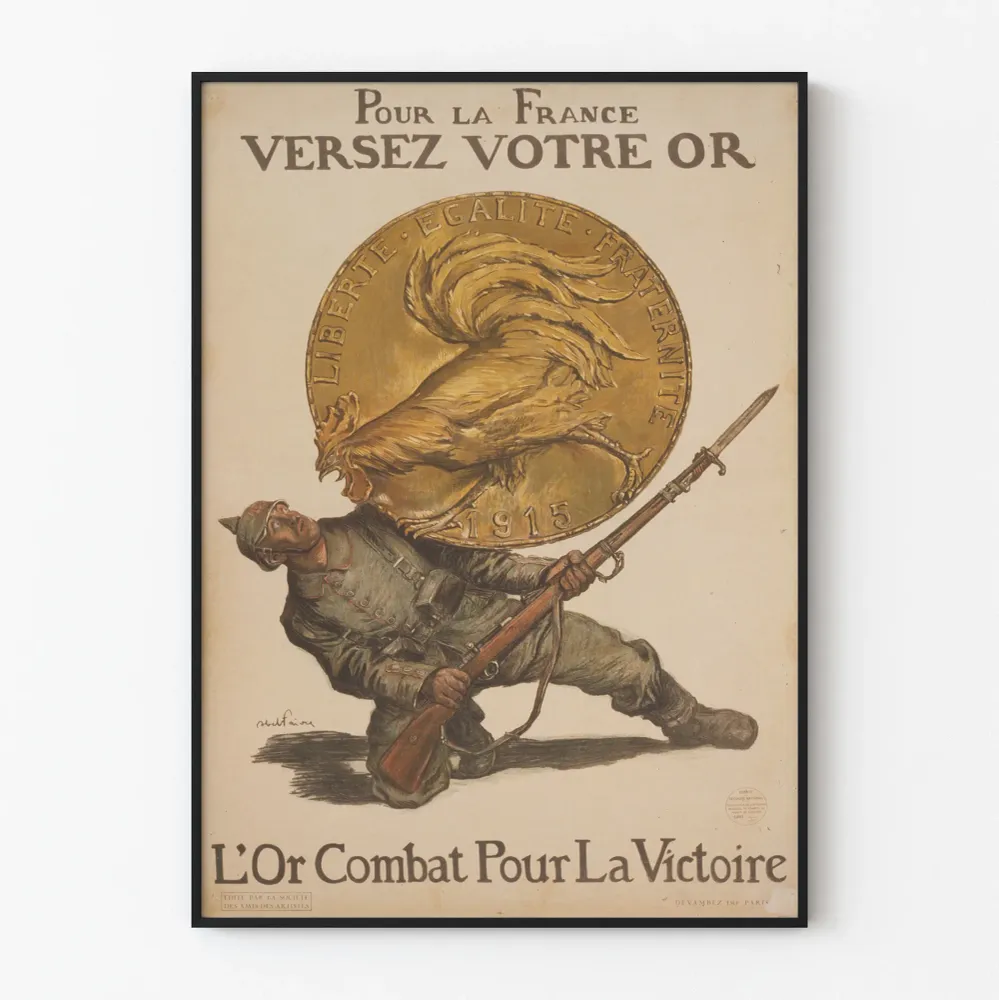 Affiche de décoration murale historique : Pour la France versez votre or Artem Legrand