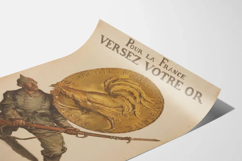 Affiche de décoration murale historique : Pour la France versez votre or Artem Legrand