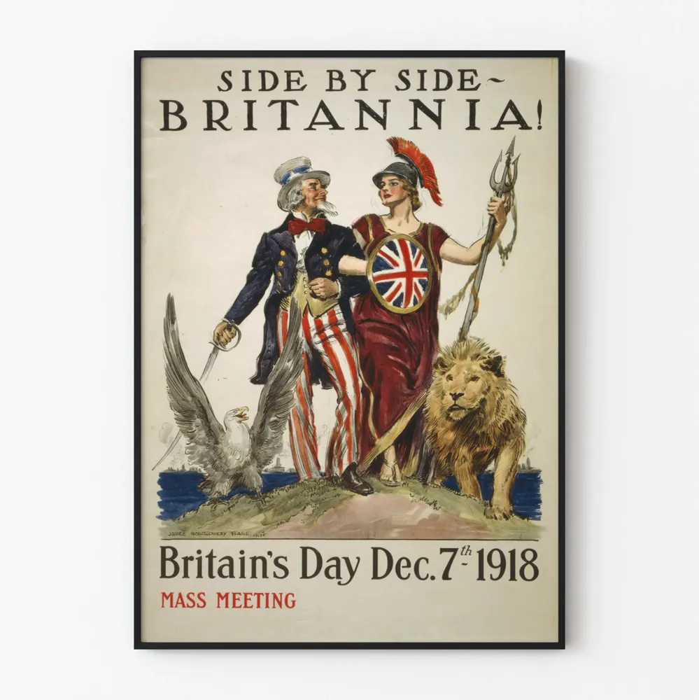 Affiche de décoration murale patriotique Britannia 1918 Artem Legrand