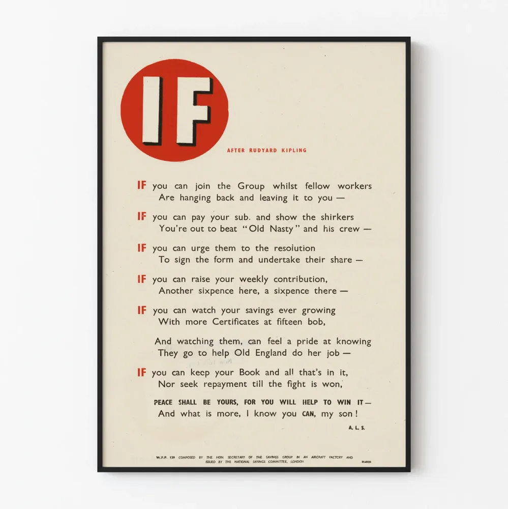 Affiche Décorative 'IF' d'Après Rudyard Kipling Artem Legrand