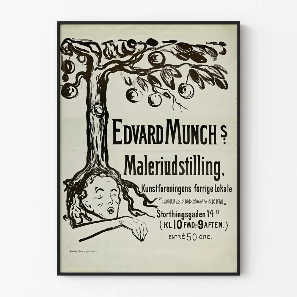 Affiche Décorative Exposition Edvard Munch Noir et Blanc Artem Legrand