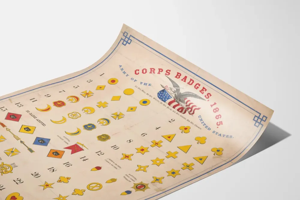 Affiche décorative insignes de corps de l'armée américaine 1865 Artem Legrand
