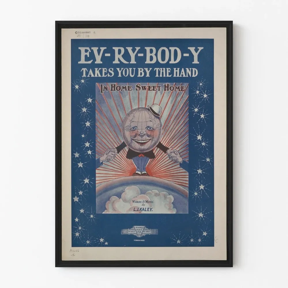 Affiche décorative rétro 'Ev-ry-Bod-Y Takes You Hand' Home Sweet Home Artem Legrand
